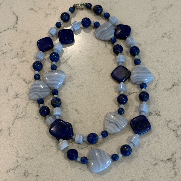 Jay King Blue Lace Agate long necklace - Picture 5 of 9